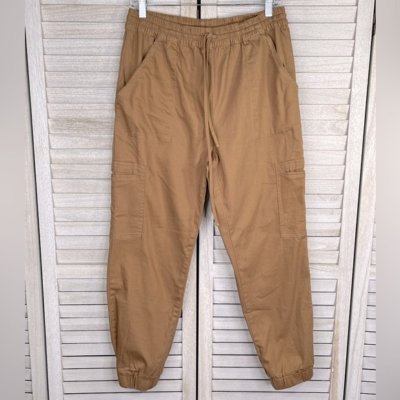 PACSUN Cargo Style Joggers Pull On Drawstring Waist Light Brown/Tan-Medium - Picture 1 of 2